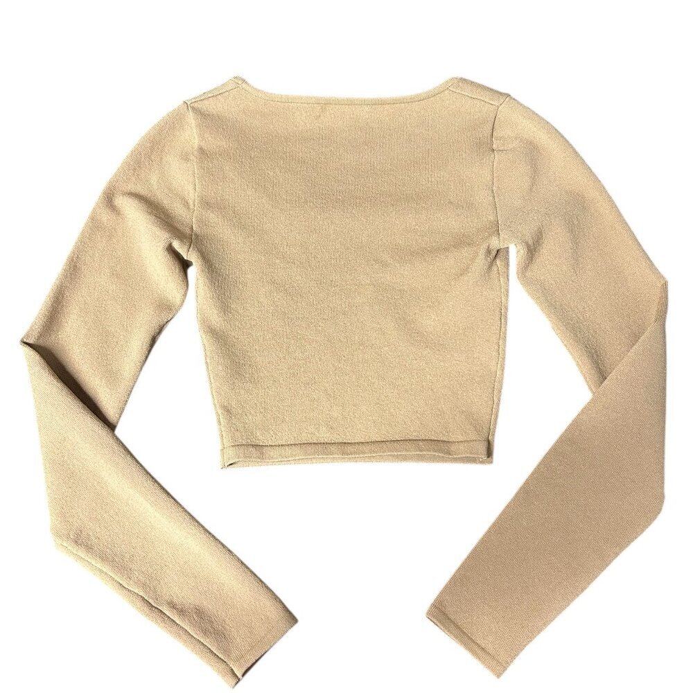 Aritzia Babaton Beige Sculpt Knit Long Sleeve Top XS - Picture 4 of 10